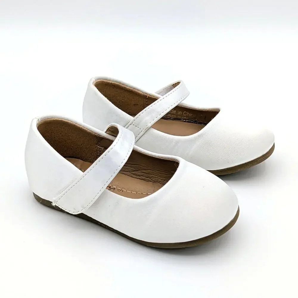 White Satin Mary Jane Toddler Shoes US 5.5 EU 21 Flower Girl Wedding Dress Up
